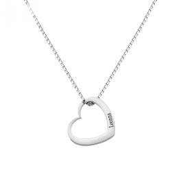 Personalised Always in My Heart Necklace - Sterling Silver